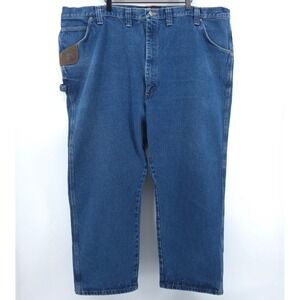 Wrangler Men Jeans Riggs Workwear 52x30 Blue Carpenter Rugged Utility